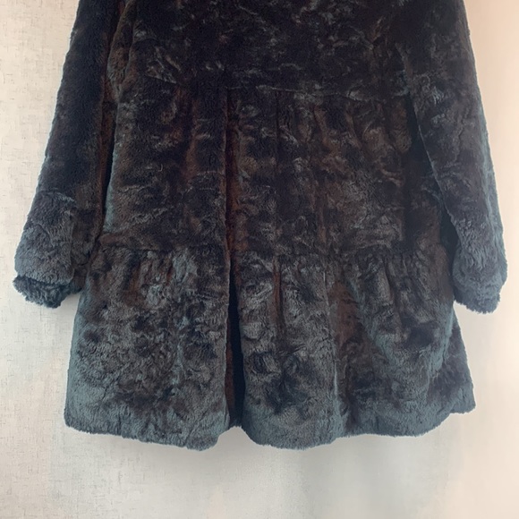 Elevenses Jacket Women 6 Black Anthropologie Faux Fur Bomber Overcoat Lined - Picture 10 of 14